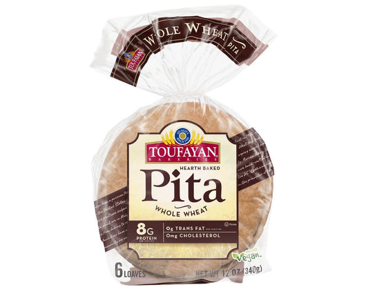 Toufayan Pita Whole Wheat Case: (6loaf 12x12oz)