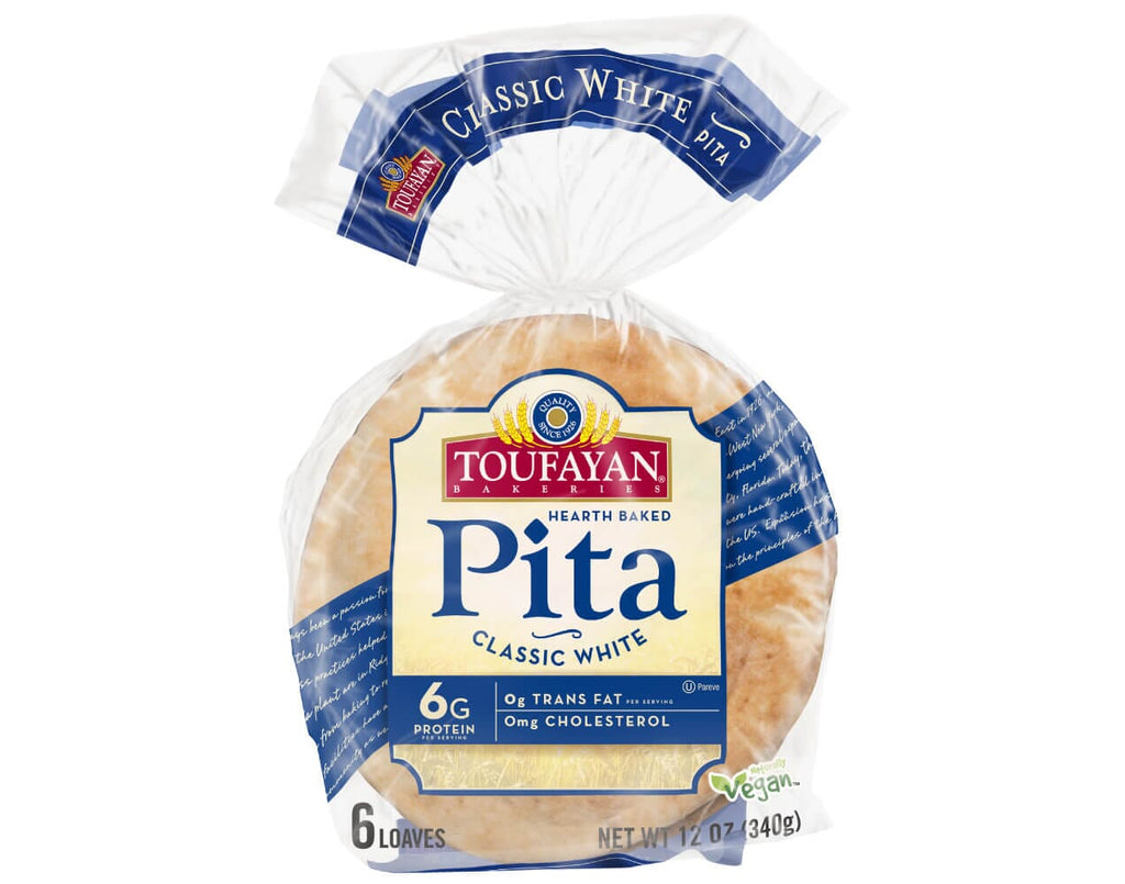 Toufayan Pita Classic White Case: (6loaf 12x12oz)