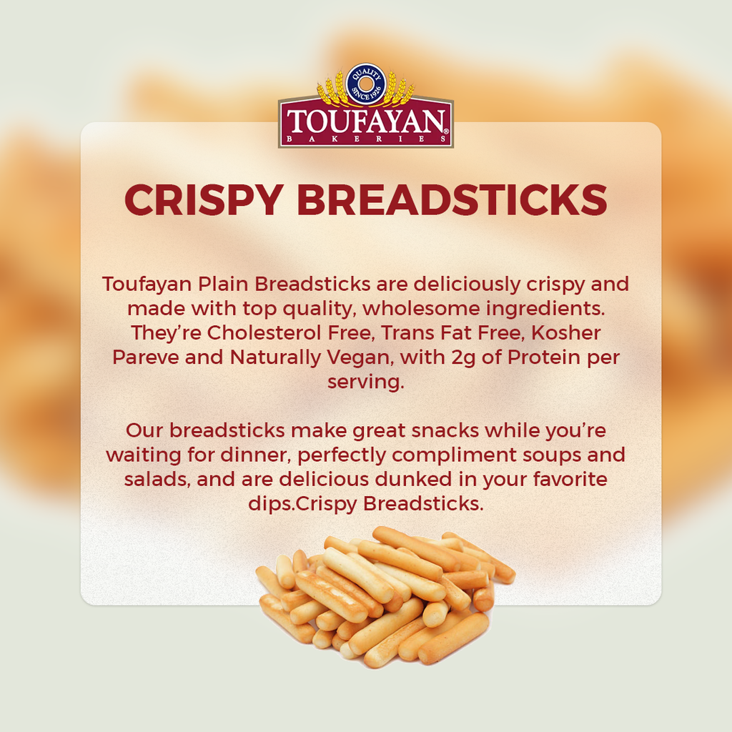 Toufayan Crispy Breadsticks Plain Case: (12x8oz)