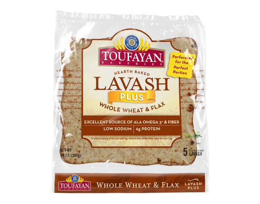 Toufayan Lavash Plus Whole Wheat & Flax (12x14ozx5Loaf)