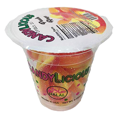 Cup Candy Licious Cherry Flavor Peach Rings Gmmy  (12x2oz)