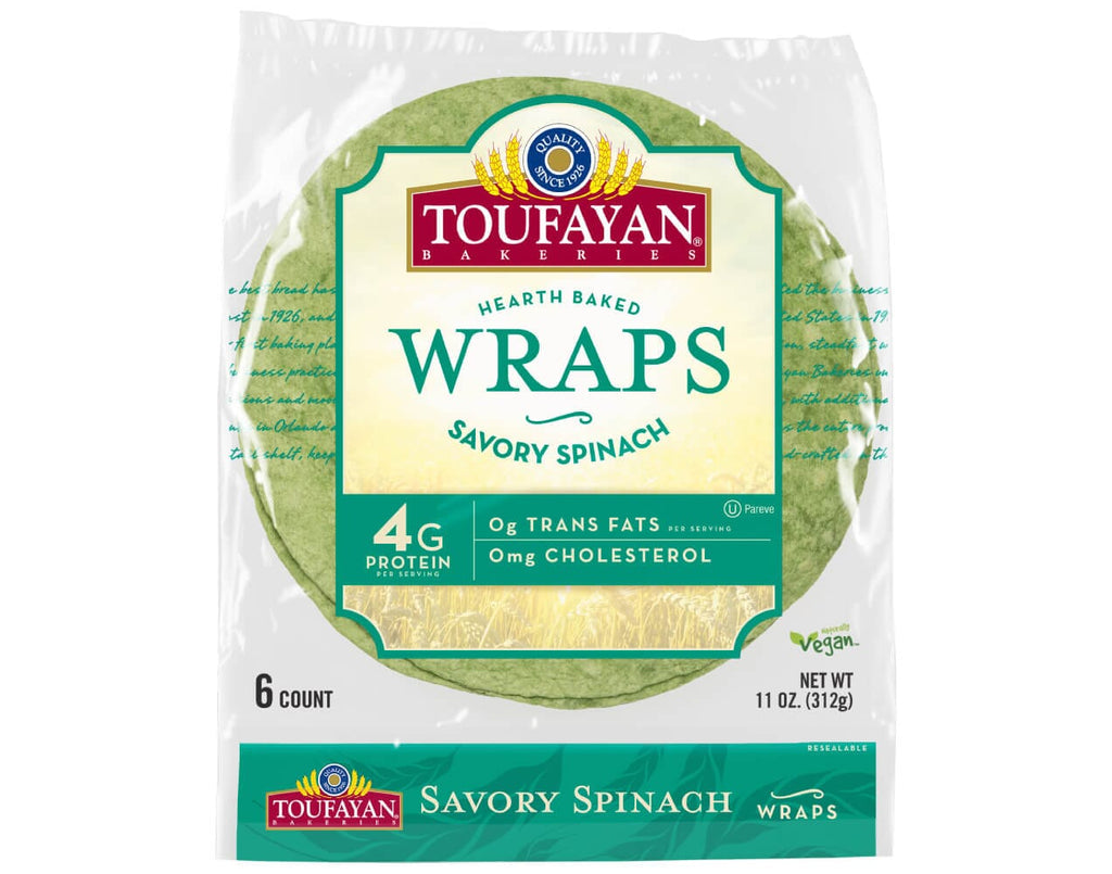 Toufayan Wraps Savory Spinach (16x11ozx6Loaf)