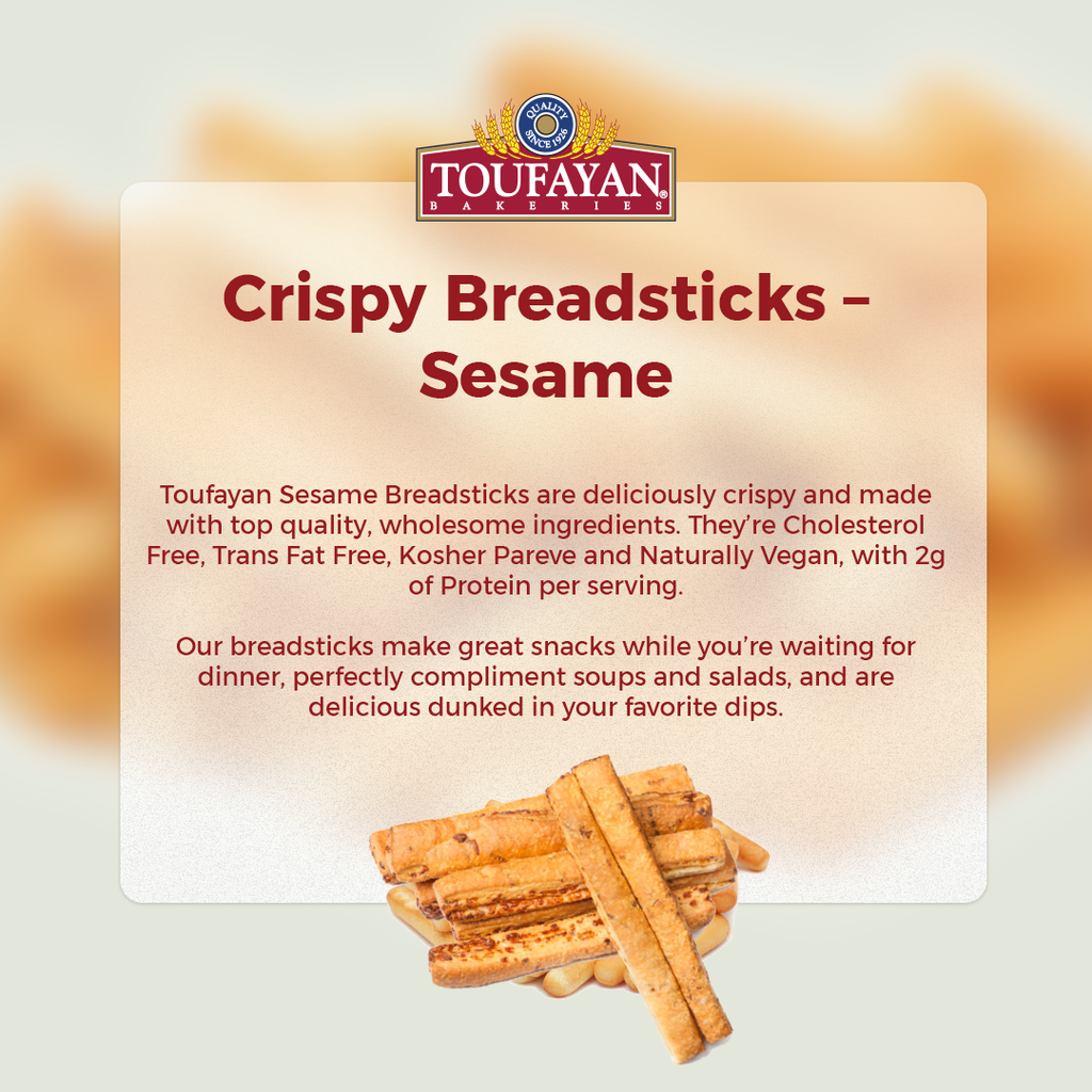 Toufayan Crispy Breadsticks – Sesame  (12x8oz)
